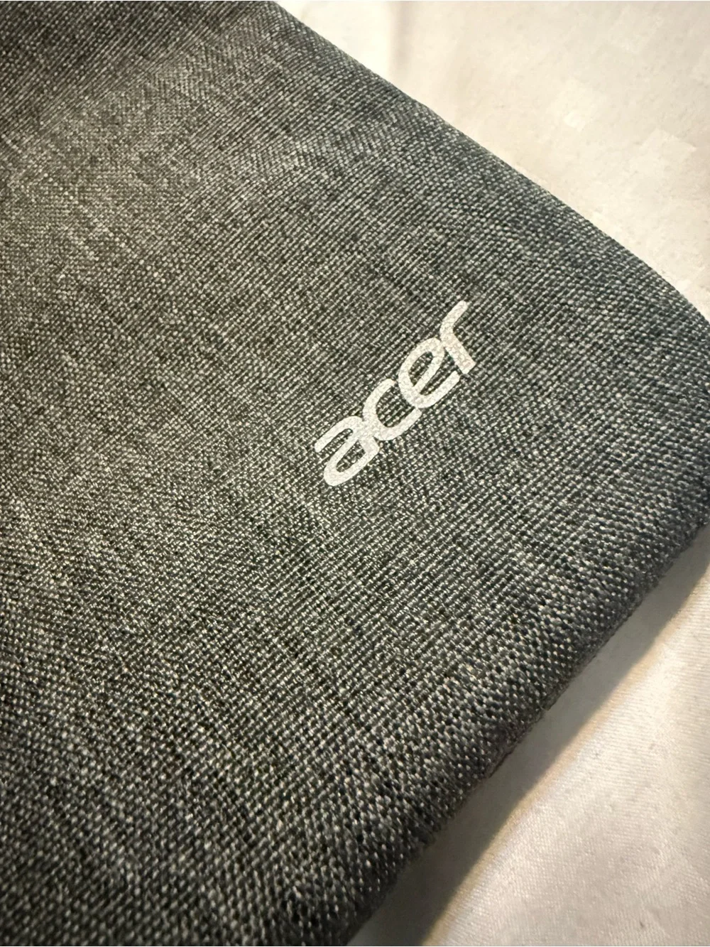 Acer Charcoal Gray Laptop Sleeve with Front Zip Pocket